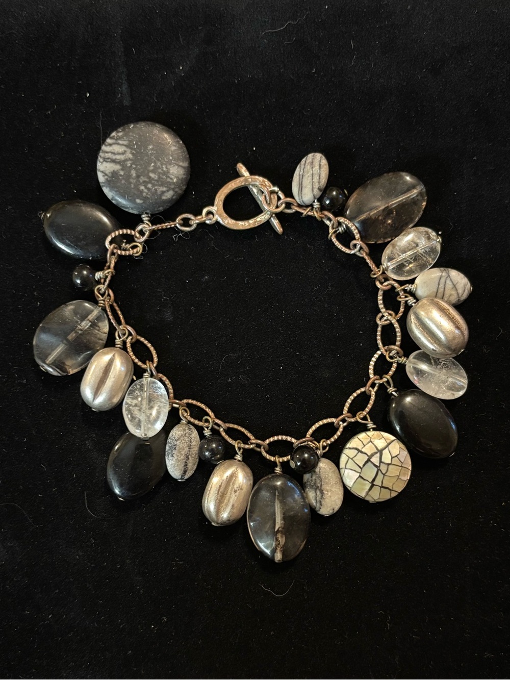 Cute black & grey stone bracelet